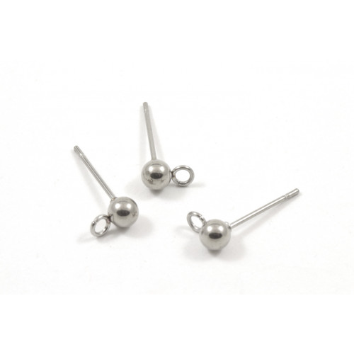 STAINLESS STEEL POST EAR STUD 4MM (PACK OF 10)